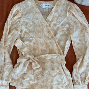 Need || wrap-tie floral blouse